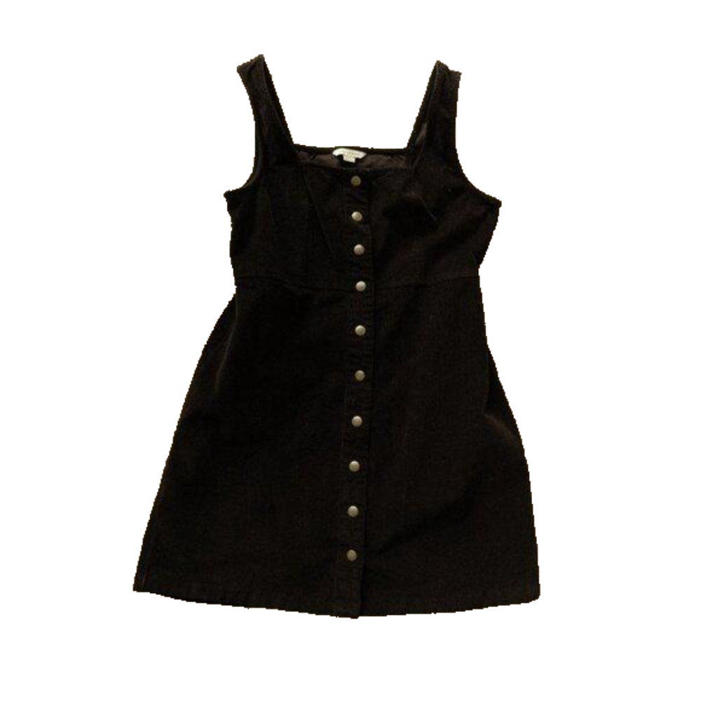 Black Button Up Corduroy Dress - American Eagle - Size Large